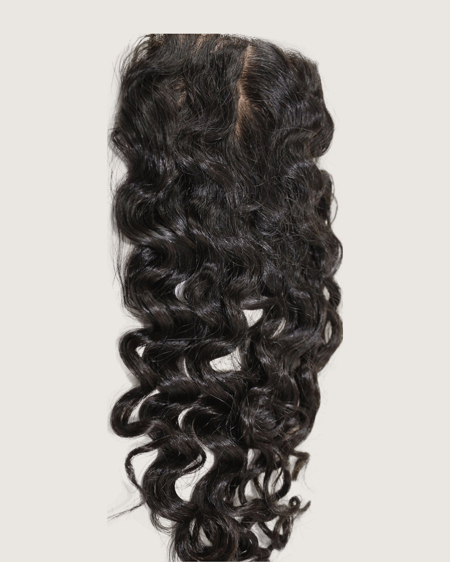 Tremé loose curly 4x4 silk base closure, virgin Brazilian hair