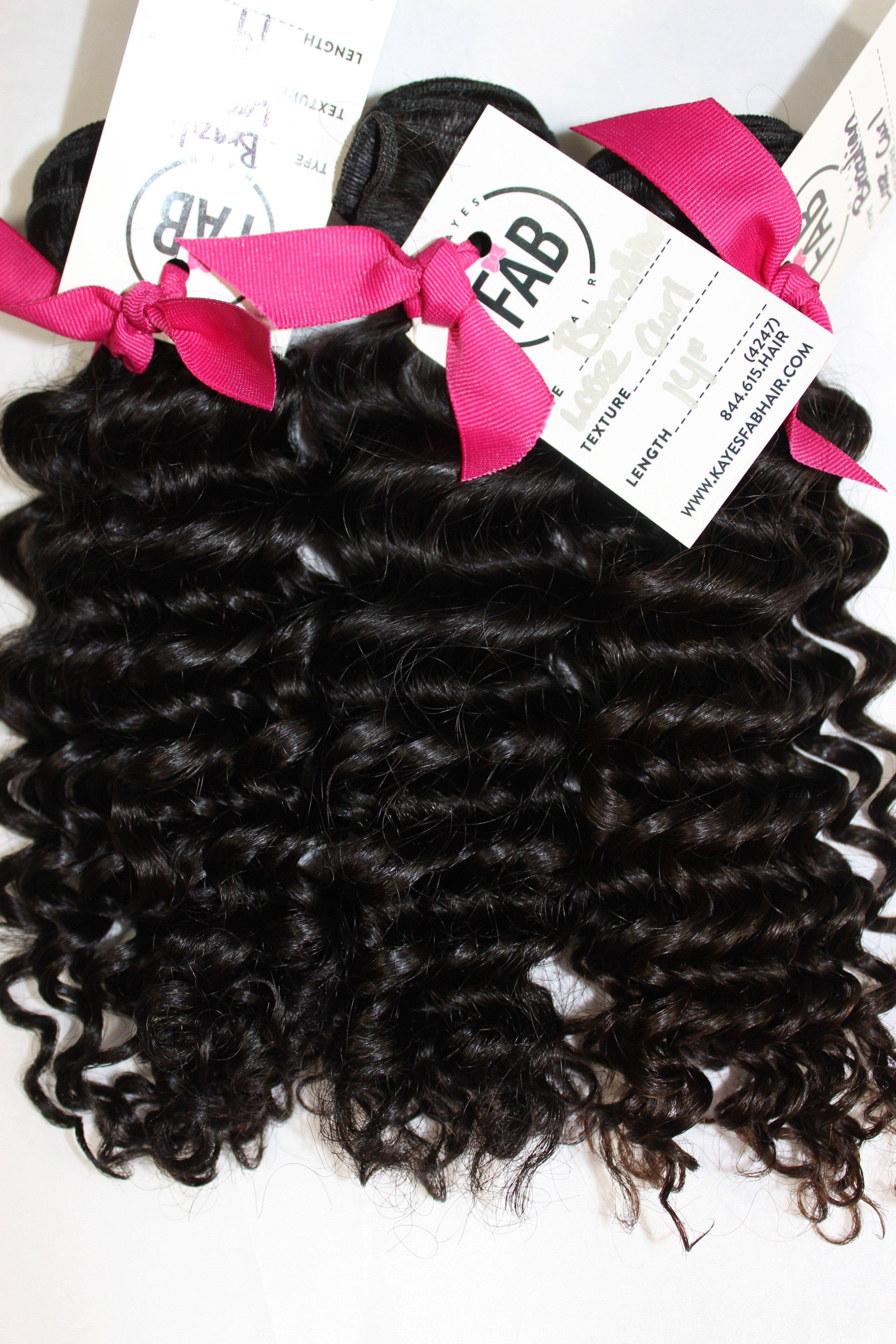 Virgin Brazilian Loose Curly Bundle - Kaye's Fab Hair