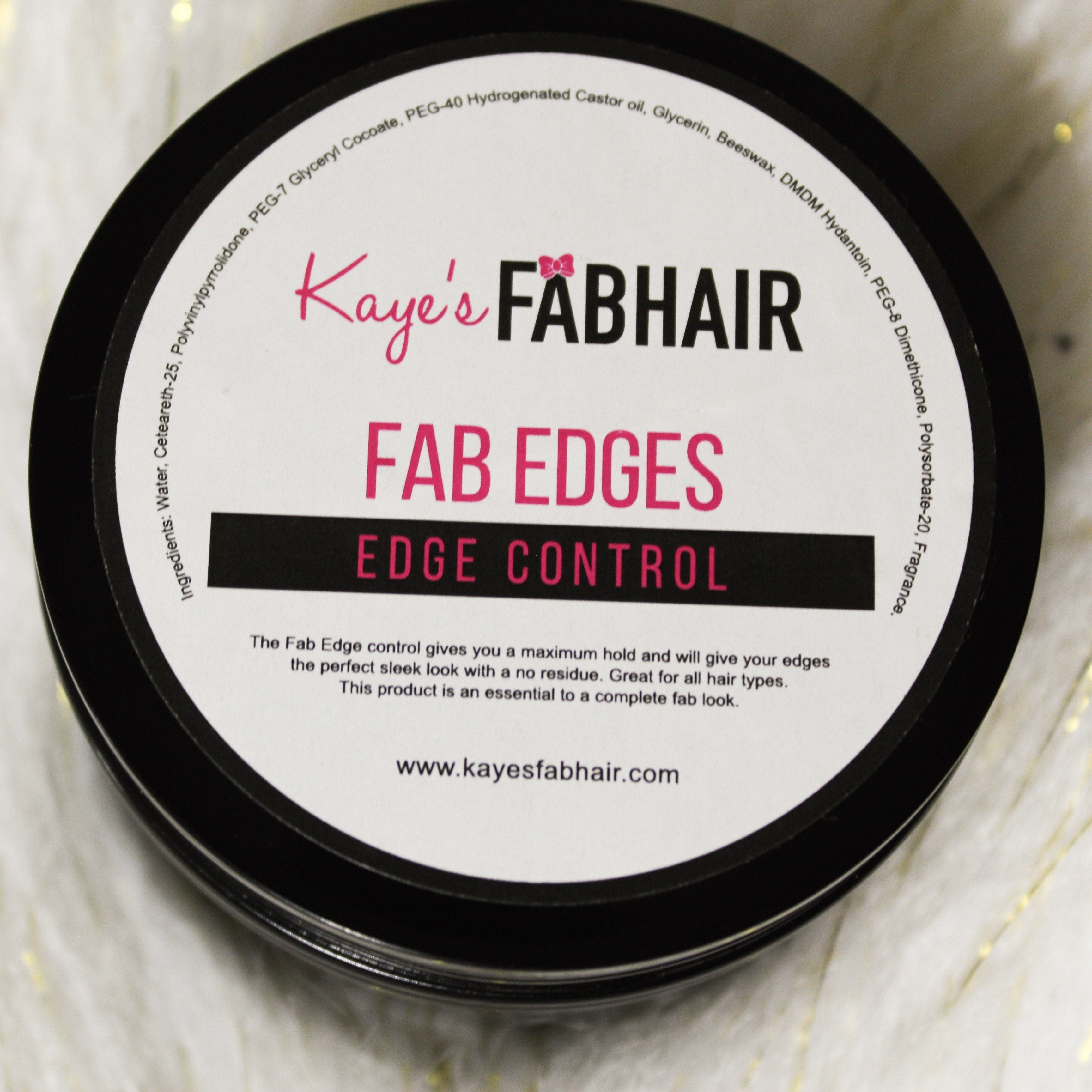 FAB Edge Control: 24Hr Max Hold 3.5oz + Edge Brush - Kaye's Fab Hair