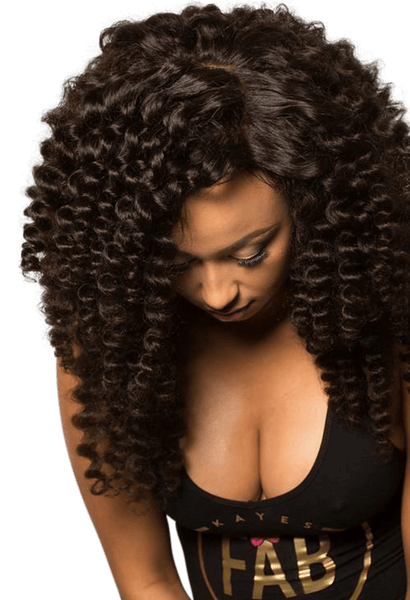 Kaye's Fab Mongolian Tight Curl Lace Closure Women Hair Weaves Extension Mongolian Virgin Hair, 12'-24" Size Wigs For Women