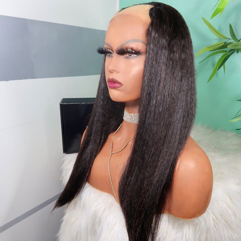 Kaye's Fab Ciara U-Part Wig (Kinky Straight Texture) Human Hair Extension Wigs For Women, 12