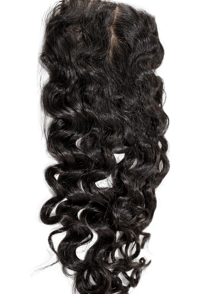 Kaye's Fab Virgin Brazilian Loose Curly Silk Lase Base  4"x 4" Closure Women Hair Extension Natural Color Wigs For Women, 12” to 18" Size Available