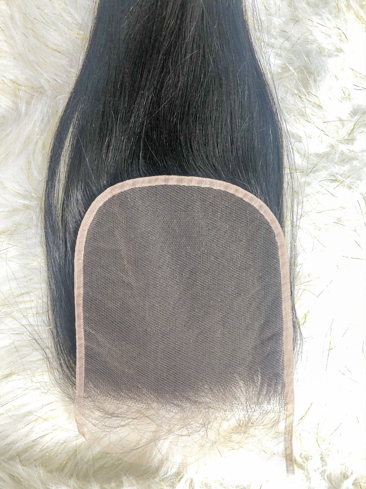 Ansley straight HD lace closure showing the sheer lace base